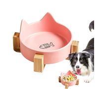 Ceramic Cat Bowls - Pet Food and Water Dish for Cats Kittens | Non Slip Base with Smooth Glazed, Easy Clean Design, Durable Feeding Accessory for Home or Travel 4.92x4.92x2.48 in