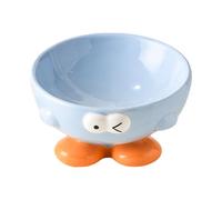 Ceramic Cat Feeder, Raised Pet Feeding Dish, Slanted Cat Food Water, Cute Expression Pattern, Stylish Functional Pet Accessory for Small to Medium Animals