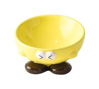 Ceramic Cat Feeder, Sturdy Raised Pet Feeding Dish, Slanted Cat Bowl, Ergonomic Elevated Design White, Ideal for Small, Medium Cats, Kittens, and Pets,5.71x3.86x2.68 inches