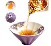 Ceramic Cat Tea Cup Hand Painted Floral Brewing Charming Decorative Mug Stylish Beverage Container Artistic Drinkware Piece Heat Resistant Everyday For Office Home School Kitchen Desk Garden Gathering