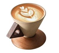 Ceramic Coffee Cup - Tapered Ergonomic Drinking Mug, Home Beverage Accessory with Comfort, Coffee Tea Chocolate Drinks Gear for Family Indoor Office Outdoor Travel Birthdays Use