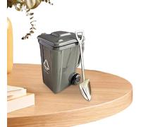 Ceramic Funny Mug - Trash Can Novelty Mugs, 400ml Hot Chocolate Mugs with Comfort Handle, Lid and Spoon, Drinking Mug for Afternoon Tea, Drinking Cup, Decorative Cup for Home Office, Travel Camping