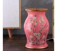Ceramic Garden Stool, 2-in-1 Storage & Decorative Seat, Floral Drum Table