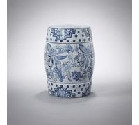 Ceramic Garden Stool, Chinese Blue and White Porcelain Drum Side Table