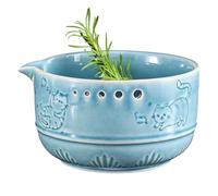 Ceramic Garlic Grater Bowl - Cat Pattern Ginger Grinding Dish Kitchen Tool