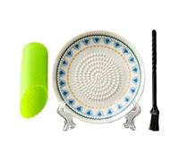 Ceramic Garlic Grater Plate Set with Bowl and Cleaning Brush 3 Piece
