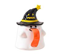 Ceramic Halloween Mug with Lid and Handle, Decorative Halloween Tea Cup, Coffee Ghost Mugs Party Drinkware for Home Kitchen Hotel Restaurant Counter Decor, 13x12.5x11.5 inches