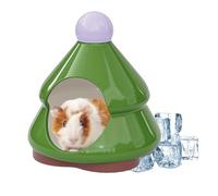 Ceramic Hamster Hideouts, Cute Pine Tree Shaped Hamster Cave, Waterproof Habitat House Platforms Bed , Nesting Space for Chinchilla Squirrel Hedgehog Small Pet, 14 x 14 x 16 cm