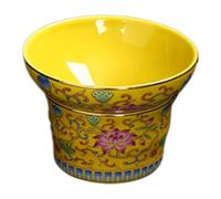 Ceramic Loose Tea Strainer, Adorable Porcelain Mesh Sifter Infuser, Traditional Kung Fu Brewing Accessory for Coffee and Flower Tea Enthusiasts, 1.35x1.06 inches, Yellow