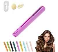 Ceramic Mini Hair Curler for Short Hair,Mini Curling Iron for Short Hair,2 In 1mini Dual Voltage Curling Wand Flat Iron Hair Straightener Cordless,Portable Mini Dual Purpose Curling Iron (Purple)
