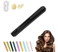 Ceramic Mini Hair Curler for Short Hair,Mini Curling Iron for Short Hair,2 In 1mini Dual Voltage Curling Wand Flat Iron Hair Straightener Cordless,Portable Mini Dual Purpose Curling Iron (Black)