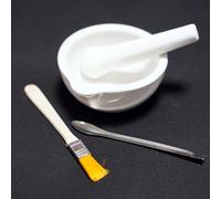 Ceramic Mortar and Pestle Set for Grinding Spices, Herbs, and Lab Samples - Non-Porous, Stain-Resistant Kitchen Tool(13cm diameter)