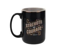 Ceramic Mug - 330ml Strength and Courage Drinkware, 6.69 inches Motivational Quote Coffee Cup, Inspirational Ceramic Coffee Mug for Home Office School Classroom Beverage Cup