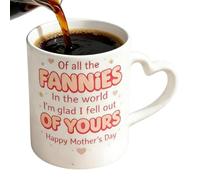 Ceramic Mug Cup, 350ml Heat Resistant, Heart Shaped Handle Mugs with Message from Daughter Son, Mug with Compact Design, Sturdy Drinkware Gift System, Easy Enjoy Solution for Home Kitchen