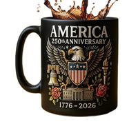 Ceramic Mug - Flag Eagle Design for Patriotic Expression, Comfortable Grip with Heat Retention Function, Coffee Cup for Office or Travel Use, White Ceramic, Gift Packaging, 11 oz Capacity