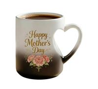 Ceramic Mug - Heat Sensitive Hot Cold Drinkware with Handle - Ceramic Coffe Mug Heart-shaped Cup | for Chocolate Tea Milk Juice Home Gathering Event Dorm Hotel Apartment Party