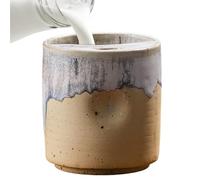 Ceramic Mug With Sip Hole - 500ml Vintage Kiln Fired Coffee Mug No Handle Ceramic Water Cup With Straw Hole For Home Office Travel Camping Picnic