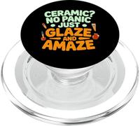 Ceramic NO Panic Just Glaze and Amaze PopSockets PopGrip para MagSafe