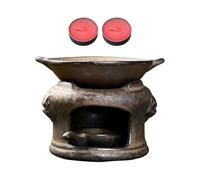 Ceramic Oil Burner - Multifunctional Safe Ceramic Oil Diffuser with 2 Candles | Melts Warmer Wax Burner for Yoga Room Office Desk Bedroom Meditation Relaxation Use