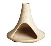 Ceramic Palo Santo Holder Sage Smudge Bowl - Windproof Ash Catcher Burner - Heat Resistant Pottery Incense Chimney for Meditation Yoga Home Decor(Light Yellow)