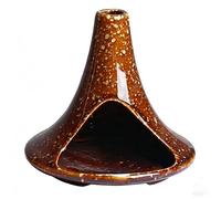 Ceramic Palo Santo Holder Sage Smudge Bowl - Windproof Ash Catcher Burner - Heat Resistant Pottery Incense Chimney for Meditation Yoga Home Decor(Light Brown with White speckles)