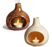 Ceramic Palo Santo Holder Sage Smudge Bowl with Ash Catcher Creative Gourd Shape Incense Burner Modern Farmhouse Tea Light Candle Holder for Meditation Yoga Decor