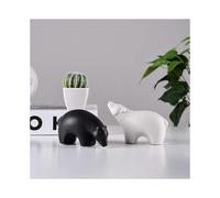 Ceramic Polar Bear Figurines Sets, Home Decor Animal Sculptures And Statues Handmade Artware Gifts (small Size)