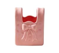 Ceramic Stand Tabletop Decoration - Bowknot Bag Flower Vase, Multi-Purpose Aesthetic Brush Holder & Stationery Organizer, Chic Porcelain Handbag Figurine for Kitchen Bedroom, for Working Place