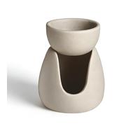 Ceramic Tea Light Wax Melt Warmer with Detachable Bowl Essential Oil Burner for Home Fragrance Modern Split Design Aromatherapy Candle Holder for SPA Yoga Decor (Speckled White)(Style 2)