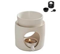 Ceramic Tealight Holder with Removable Bowl, Handmade Elegant Anti Slip Oil Burner, Soothing Candle Diffuser Tea Light Stand for Meditation Yoga Home Decor Wedding Table Centerpiece