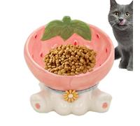 Ceramic Tilted Cat Bowl - Tilted Cat Feeding Bowls | Ceramic Tiltedd Food Bowlss with Fruit Shape, 245ml Fashionable Pet Feeder Bowls, Cute Feeder For Dry Food, Snack and Wet Foods