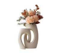 Ceramic Vase Set of 2 Nordic Modern Boho ins Style Decorative Ceramic Aesthetic Flower Vase for Home Decor Jarron(Color1)