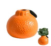 Ceramic Vase - Table Centerpieces Tangerine Shaped Vase Decoration,Flower Vase for Farmhouse Decor, Desk Decor, Modern Decor, Aesthetic Room Decor for Living Room