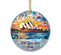 Cerámica Adornos Arbol Navideños Colgante Decoración De Árbol De Navidad Colgante Árbol Naviadad Sydney Opera House Suncatcher, Viaje Personalizado A Sydney Australia 2023, Ciudad De Sydney para,