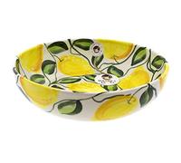CERÁMICA ESPAÑA | Ensaladera cerámica | Ensaladeras originales | Ensaladeras decoración Limones - Modelo M01 | Decoración 100% hecho a mano | 27x27x7.5 cm