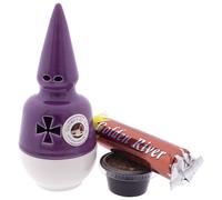 CERÁMICA ESPAÑA | Incensario nazareno Blanco-Morado | Incensarios religiosos | Incensarios de Barro | Incensarios Originales | Incensario Semana Santa | 9x9x20 cm | Accesorios Incluidos