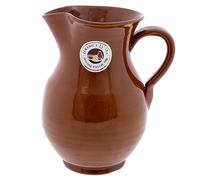 CERÁMICA ESPAÑA | Jarra Rústica de Barro Rojo Para Cerveza, Leche, Zumo y Agua - Modelo M06 | 100% Hecho a Mano | 1 Litro