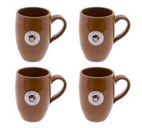 CERÁMICA ESPAÑA | Vaso de cerveza | Pack x4 Jarra barro rojo Miel - Modelo M06 | Jarras de cerveza en barro rojo | Vasos de agua | 330 ml