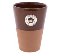 CERÁMICA ESPAÑA | Vaso de cerveza | Vaso barro rojo Filo Miel - Modelo M02 | Jarras de cerveza en barro rojo | Vasos de agua | 450 ml