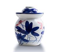 Cerámica hecha a mano Fermentación Crock Pickling Pot Frascos de fermentación de cerámica china tradicional Fermentador de gres con tapa de cierre de aire con sello de agua for encurtidos de chucrut K