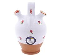 CERÁMICA RAMBLEÑA | Botijo de Barro | Botijo Infantil | Botijo Original | Botijo Decorativo | Botijo Modelo D02 | 100% Hecho a Mano | 0.4 litros | Eco