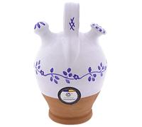 CERÁMICA RAMBLEÑA | Botijo de Barro | Botijo Infantil | Botijo Original | Botijo Decorativo | Botijo Modelo D03 | 100% Hecho a Mano | 0.4 litros | Eco