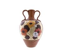 CERÁMICA RAMBLEÑA | Cántaro de Barro Tradicional | Cántaro de Barro asa Doble - Modelo D01 de La Rambla (Córdoba) | 100% Hecho a Mano | Eco | 19x19x32 cm