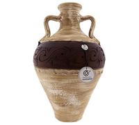 CERÁMICA RAMBLEÑA | Cántaro de Barro Tradicional | Cántaro de Barro asa Doble - Modelo D02 de La Rambla (Córdoba) | 100% Hecho a Mano | 7 litros | Eco | 25x25x44 cm