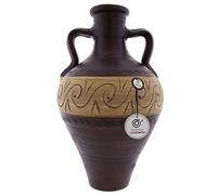 CERÁMICA RAMBLEÑA | Cántaro de Barro Tradicional | Cántaro de Barro asa Doble - Modelo D03 de La Rambla (Córdoba) | 100% Hecho a Mano | 7 litros | Eco | 25x25x44 cm