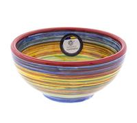 CERÁMICA RAMBLEÑA | Cuenco desayuno | Cuencos de aperitivo | Cuencos cocina | Bol cerámica decorado Arcoiris - Modelo 15 | 100% Decorado a mano | 13.5x13.5x6 cm