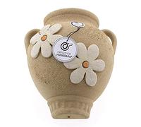 CERÁMICA RAMBLEÑA | Maceta Colgante orza | Maceta de Barro para Colgar | Maceta Pared orza marrón Decorada - Modelo D35 | 100% Decorada a Mano | 21x16x23 cm