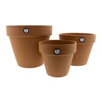 CERÁMICA RAMBLEÑA | Macetas de Barro Rojo | Macetas Decorativas | Macetas de cerámica | Macetas Exterior | Conjunto x3 Maceta de Barro Rojo Terracota - Modelo J44
