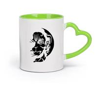 cerámica Taza de Café con Asa - Cerámica Clásica Muebles antiguos de Lord Hanuman （11oz/320ml） Perfecto para cocinas, restaurantes y cafeterías, gran idea de regalo Verde
