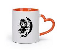cerámica Taza de Café con Asa - Cerámica Clásica Muebles antiguos de Lord Hanuman （11oz/320ml） Perfecto para cocinas, restaurantes y cafeterías, gran idea de regalo Naranja